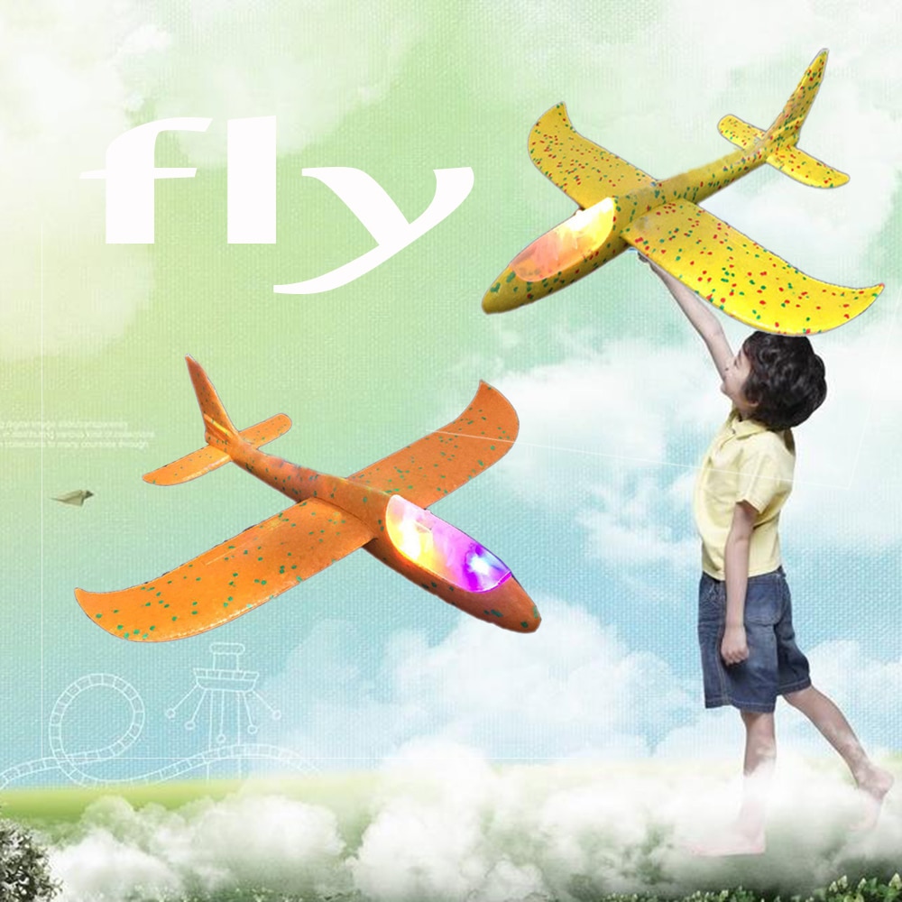 Hand Throw Airplane EPP Foam Outdoor Launch Glider Plane Kids Toy 48 cm Foam Glider Launch Throwing Inertial Model Airplane Foam