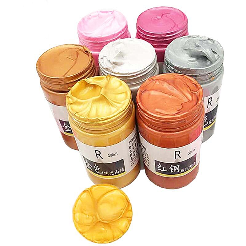 300ml Rose Gold Gold Bronze- metall farbe acryl Pigment DIY schmuck färbung gips Hand-bemalte leinwand schuhe tun nicht verblassen
