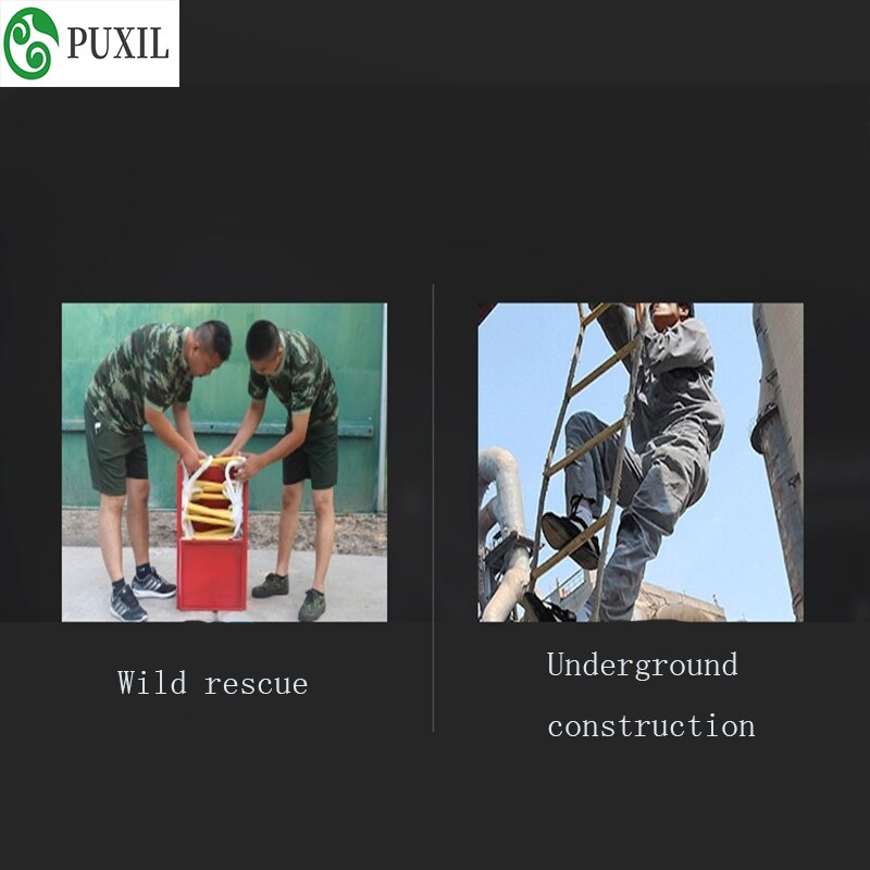 5M Upgrade Escape Ladder Wear-resistant Reinforced Anti-skid Soft Ladder Fire Inspection Rope Ladder 18-20MM (1-2nd floor)