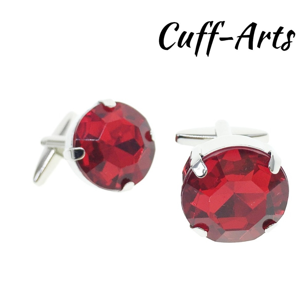 Cuffarts Mens Acryl Kristal Manchetknopen Manchetknopen Trendy Rode Sieraden Manchetknopen Voor Mannelijke Bruiloft Bruidegom C20129