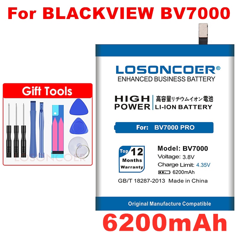 12000 mah  v636468p u536174p v575868p bv7000 batteri för blackview  bv7000 pro  bv6000 bv6000s bv8000 bv9000 pro  bv9500 bv6800