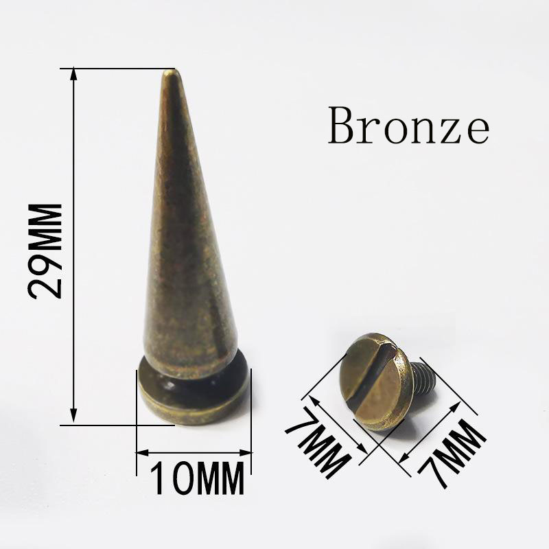 Grands Rivets en forme d&#39;arbre en laiton, 10x29mm, 10 pièces/lot, accessoires pour bricolage, Punk, décoration de vêtements d&#39;animaux de compagnie pour sac artisanal en cuir