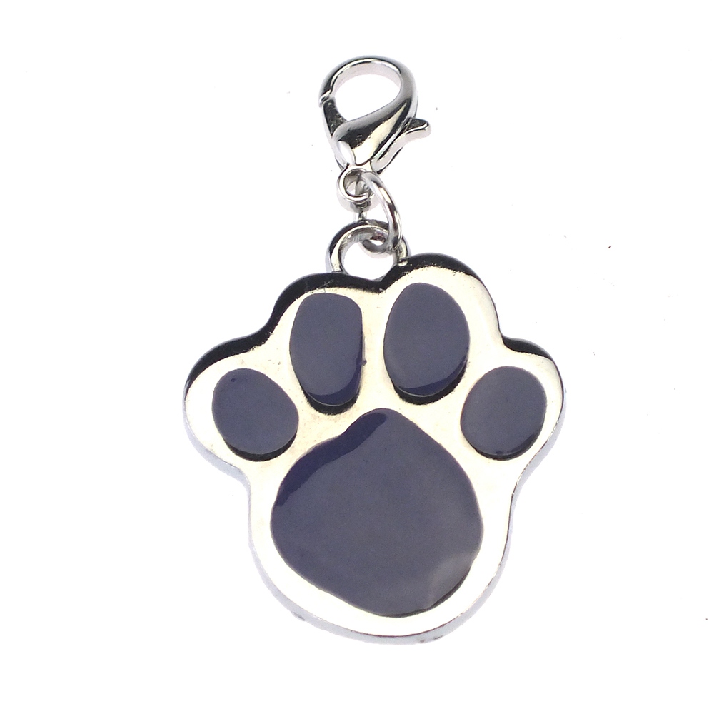 Etiquetas de identificación para perros, etiqueta de identificación, Metal sólido, garra de huellas de mascotas, Collar para perro, colgantes decorativos, accesorios para mascotas, gatos, CZ0001: purple