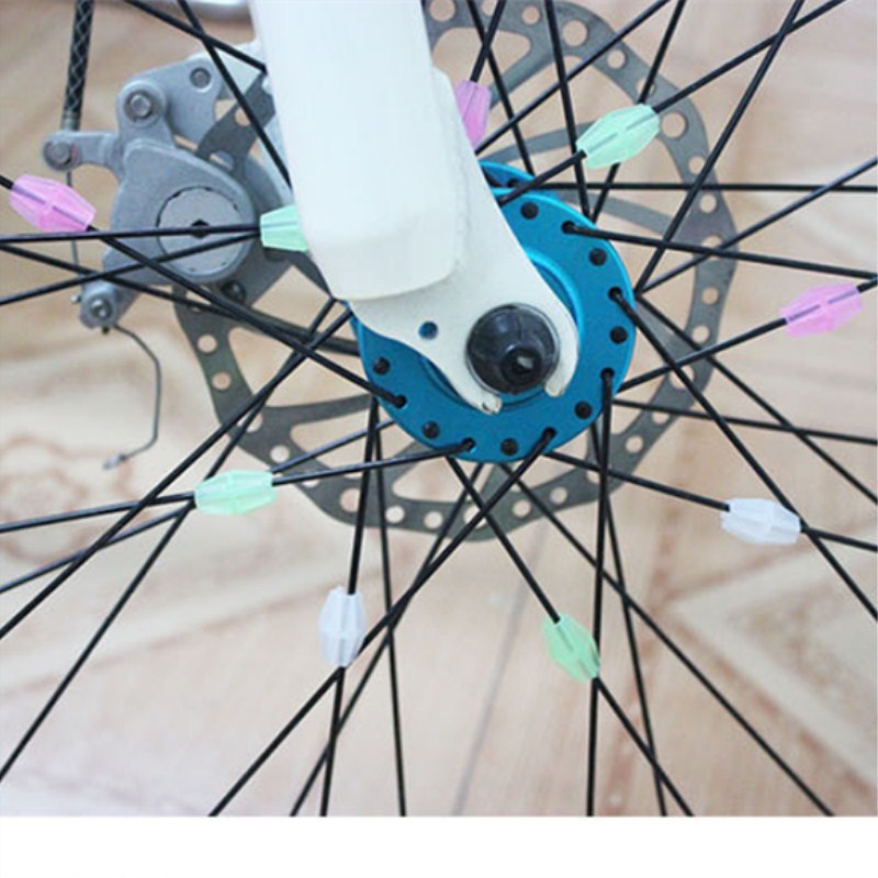 36pcs/bag Bicycle Wheel Plastic Spoke Bead Children Kids Clip Colored Decoration For Bike Road Mountain Bicycle Random Color