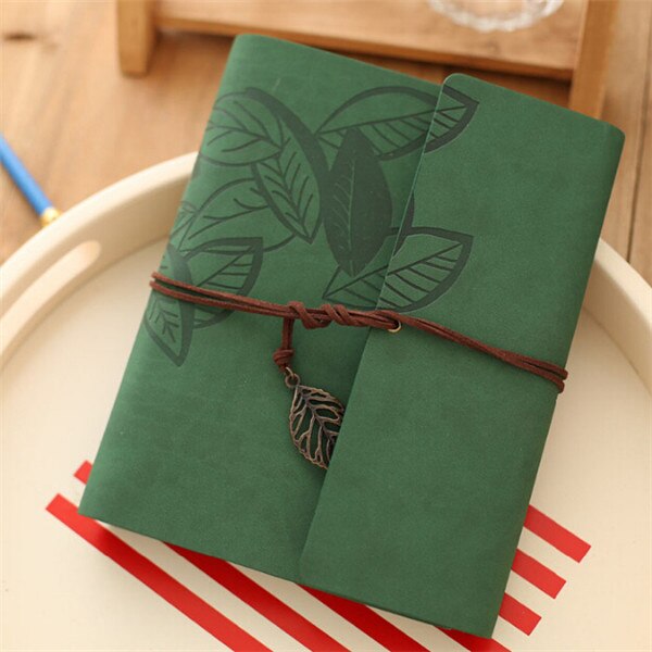 8 Inch PU Leather Vintage Antique Kraft Paper Photo Albums 30 Sheets for Baby Birthday Leaves Home Decor Young Commemorate: Green