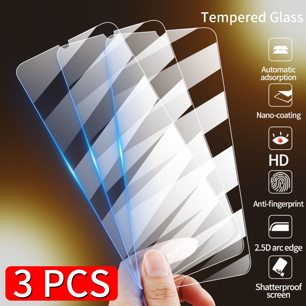 Protector de pantalla de vidrio templado para Samsung Galaxy, cristal templado para modelos A51, A52, A72, A71, A50, A70, A21s, A20e, A31, A40, A32, A12, A11, S20 FE, S21 Plus, 3 unidades