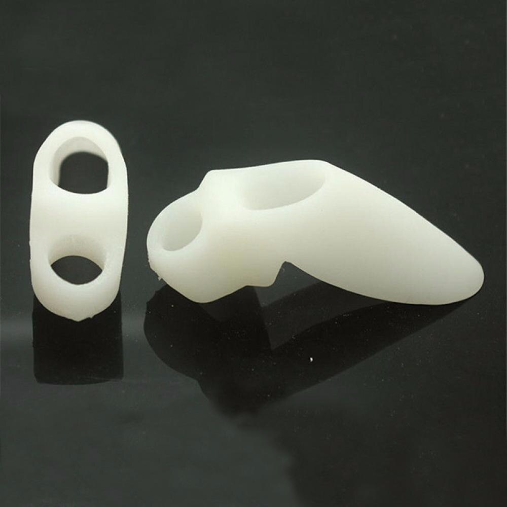 1 Paar Grote Teen Separator Zachte Siliconen Bone Duim Bunion Corrector Hallux Valgus Pedicure Voetverzorging Gereedschap: White