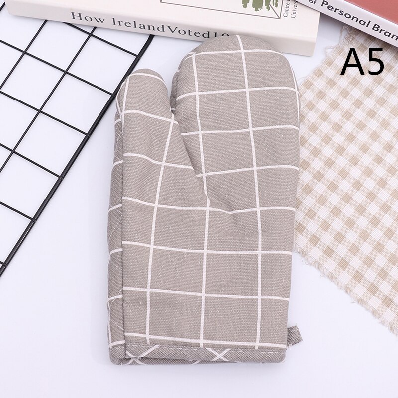 Gants de cuisine antidérapants en coton, à la , pour four à micro-ondes: A5