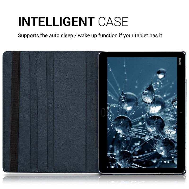 Premium Rotating PU Leather Smart Case for Huawei MediaPad M3 Lite 10 BAH-W09/L09/AL00 10.1" Tablet Funda Cover+Free Film+Pen