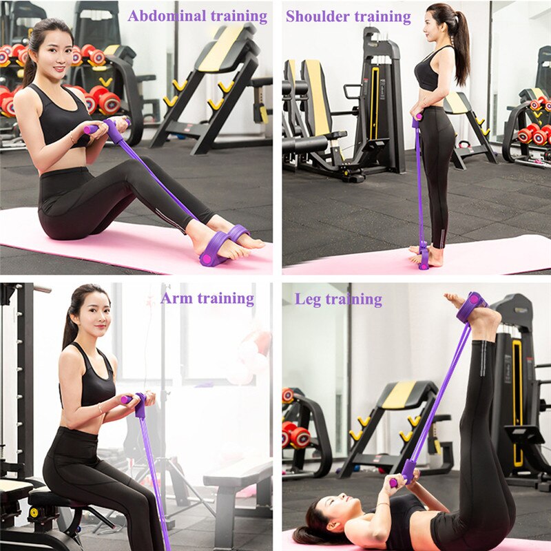 4 Weerstand Elastische Pull R Fitness Elastische Pull Touwen Exerciser Roeier Buik Home Gym Sport Elastiekjes Voor Fitness Apparatuur