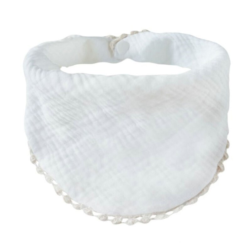 Baby Zuigelingen Voeden Slabbetjes Zachte Pure Katoen Bandana Speeksel Handdoek Driehoek Sjaal: WHITE