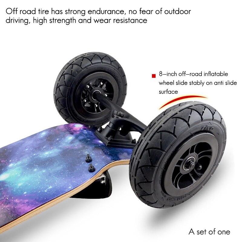 8 Inch Off Road Wheel Pneumatic Rubber All Terrain Mountain Wheels Kit for DIY Skateboard /Scooter/ROTATING