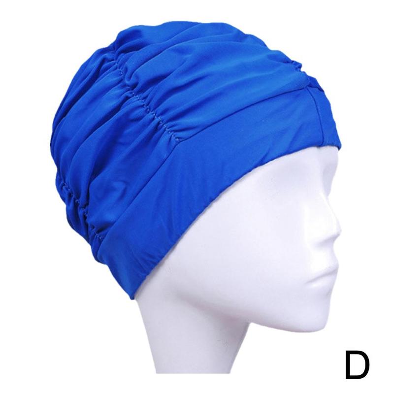 Adults High Elastic Swimming Caps Men Women Waterproof Caps Ears Swimming Pool Hair Diving Swimming Protect Cap Hat Large L E0E5: blue