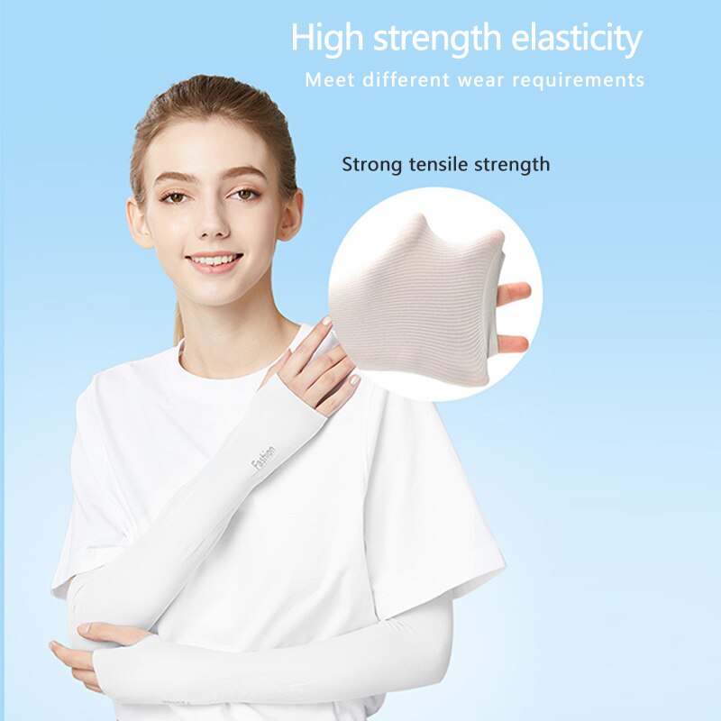1 Pair Outdoor Cycling Riding Sun Protection Ice Silk Arm Sleeves Bicycle Arm Support Protector Hand Sleeve Cover Cooling Sleeve