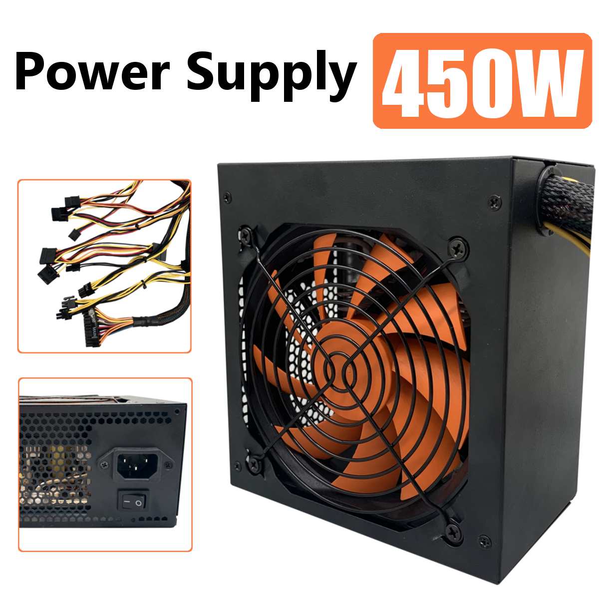 110V-230V 450W Voeding Pfc Stille Led Fan Atx 24pin 12V Pc Computer 4 sata Gaming Pc Voeding Voor Intel Amd Computer