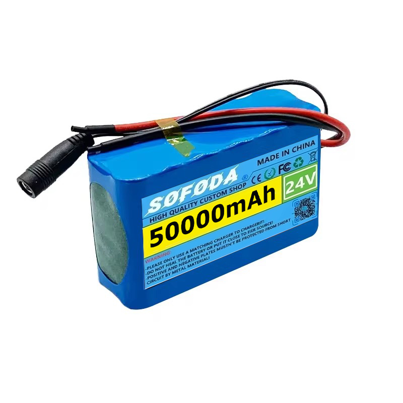 Batterie Lithium-ion 6s2p 24V 50Ah 18650 Batterie Lithium-ion 25.2v 50000mAh avec BMS + chargeur