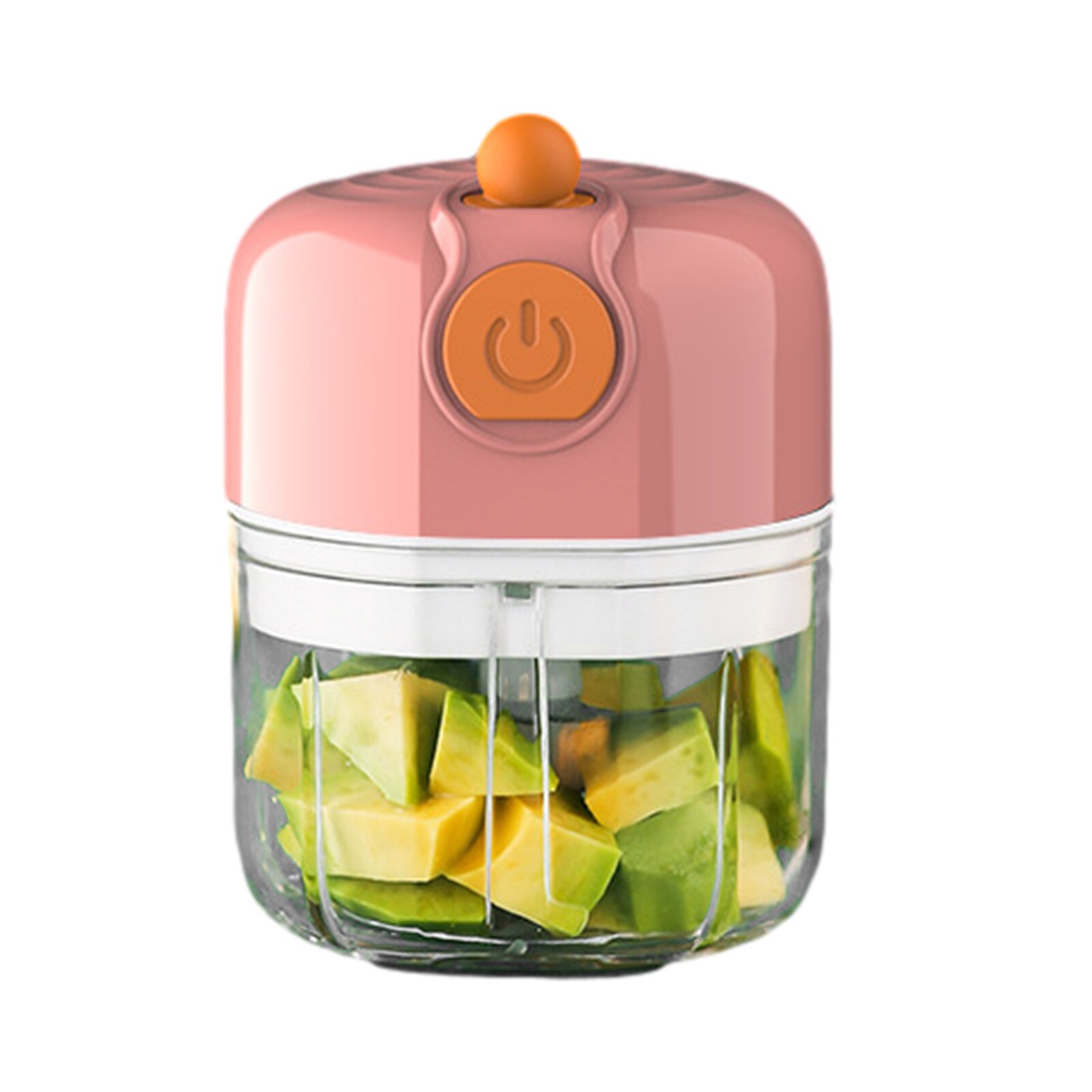 3 Blade Electric Mini Garlic Chopper Pepper Vegetable Nut Chopper Portable Small Food Processor Kitchen Useful Gadget: Pink