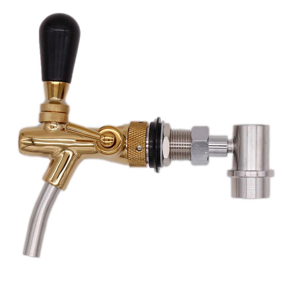 Draft Beer Faucet with Flow Controller & Stainless Ball Lock Beer Disconnect Kit Chrome Plating Shank Beer Kegging Accessories