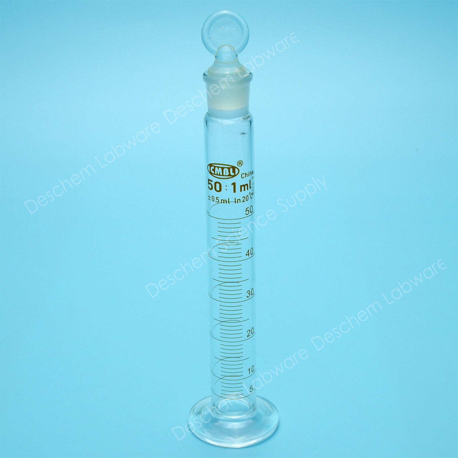 50ml,Glass Measuring Cylinder With Ground Joint Stopper Lab Chemical Glassware