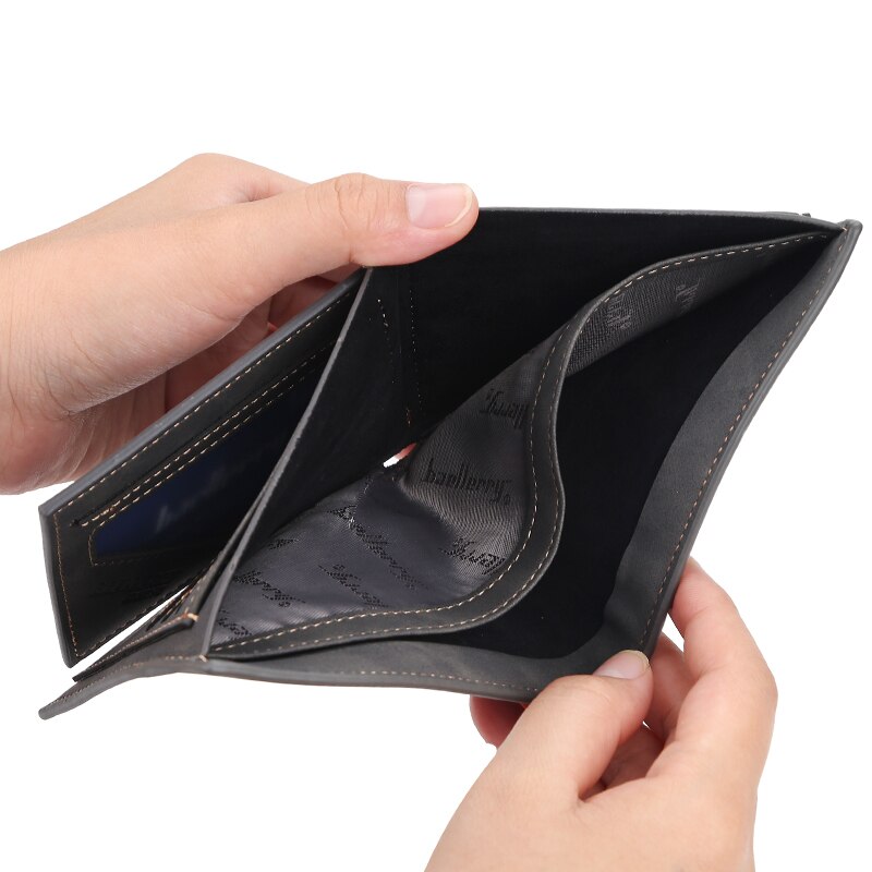 Hommes court sac à main carte mince multi carte portefeuille jeunesse horizontal billet pince