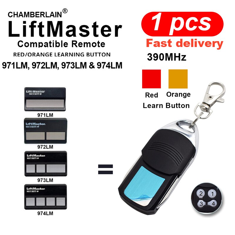 Liftmaster 971lm 972lm 973lm 974lm fjärrkontroll garageportöppnare chamberlain liftmaster fjärrkontroll liftmaster 390 mhz
