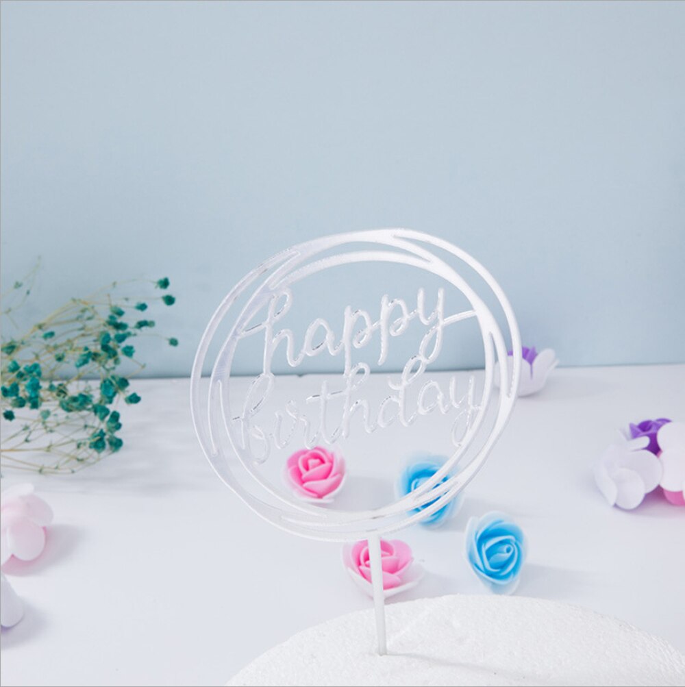 Happy Birthday Love Cake Topper Decoration Cupcake Flag Birthday Party Decorative Props Wedding Baby Shower Cupcake: 10