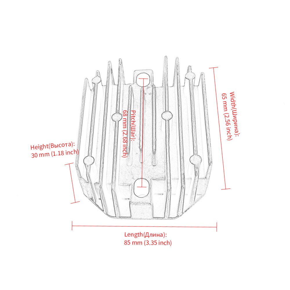 Spændingsregulator ensretter motorcykel tænding til kubota & græshoppe  rs5101 rs5155 6 wire metal sort  dc 12v tilbehør