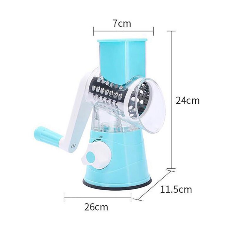 3 In 1 Multifunctional Manual Vegetable Cutter Round Mandoline Slicer Simple Potato Slicer Vegetable Spiralizer Kitchen Gadgets