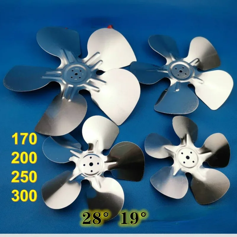 28 ° 200 300MM aspa del ventilador del condensador del refrigerador aspa del ventilador del motor del congelador de la aleación de aluminio