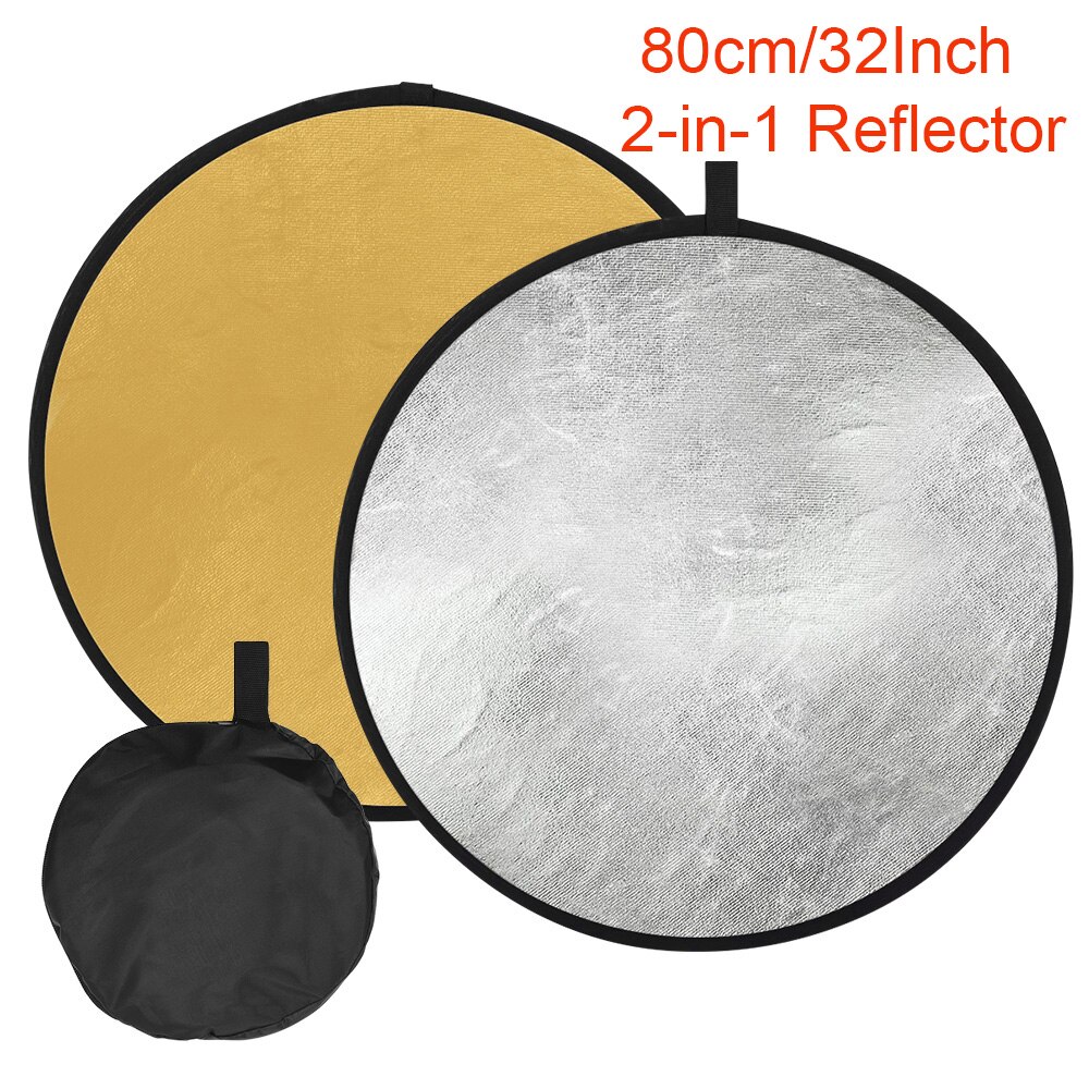 60 * 90cm/ 24 * 35inch Photography Light Reflector 7-in-1 Collapsible Multi-Disc for Studio Outdoor Photography with Carry Bag: 32Inch 2-in-1