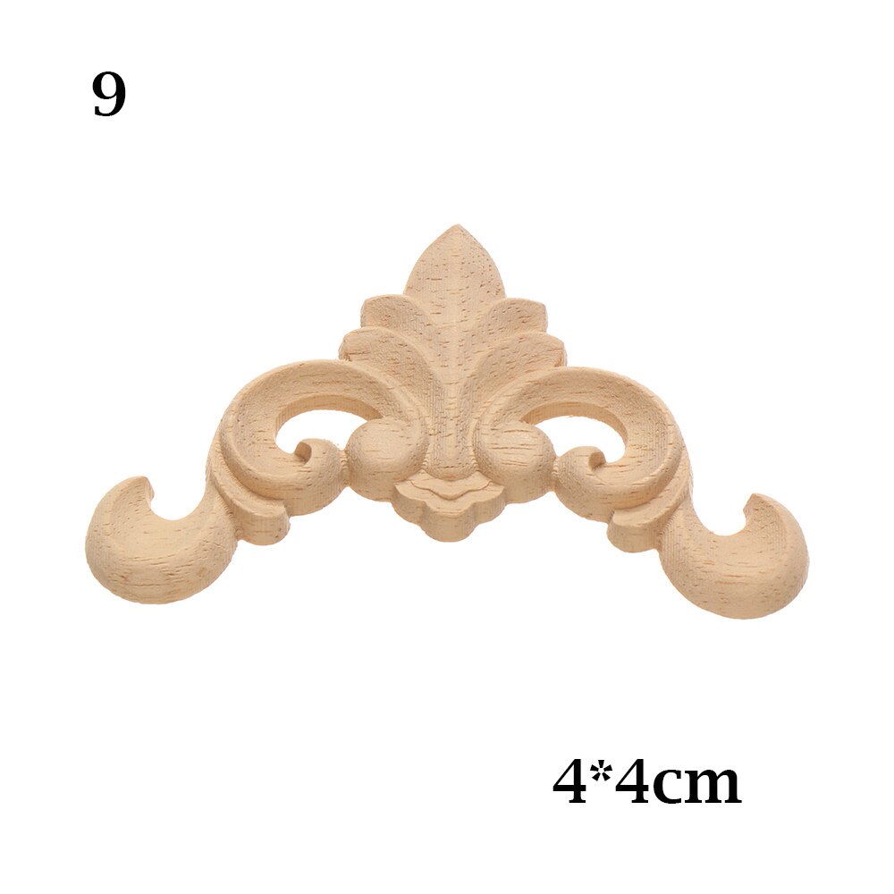 Figurines en bois sculpté à motif Floral naturel, applique d'angle, meuble d'angle, décoration Unique, décoration: 9