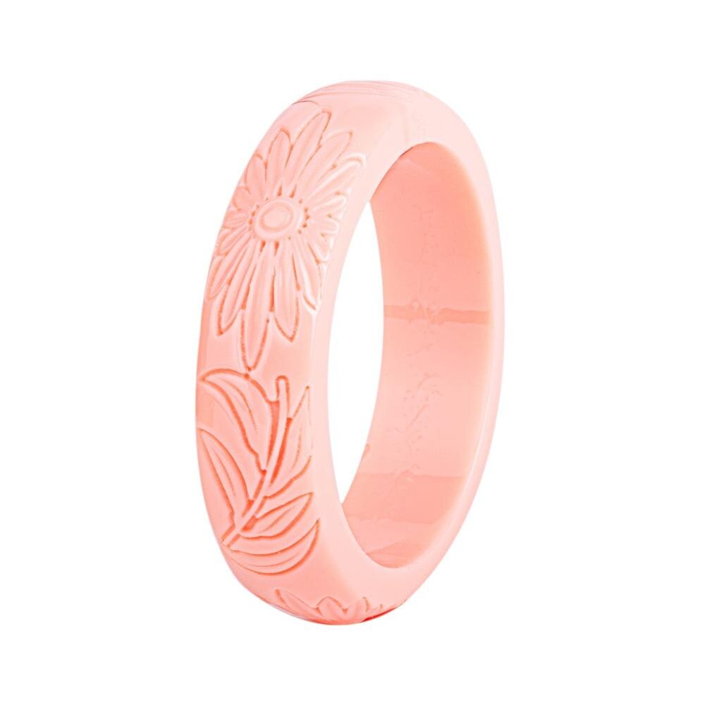 GuanLong 2018 Nova Coleção Resina Esculpido Sun Flower Pulseiras & Bangles para Dropshipping Por Atacado: Pink