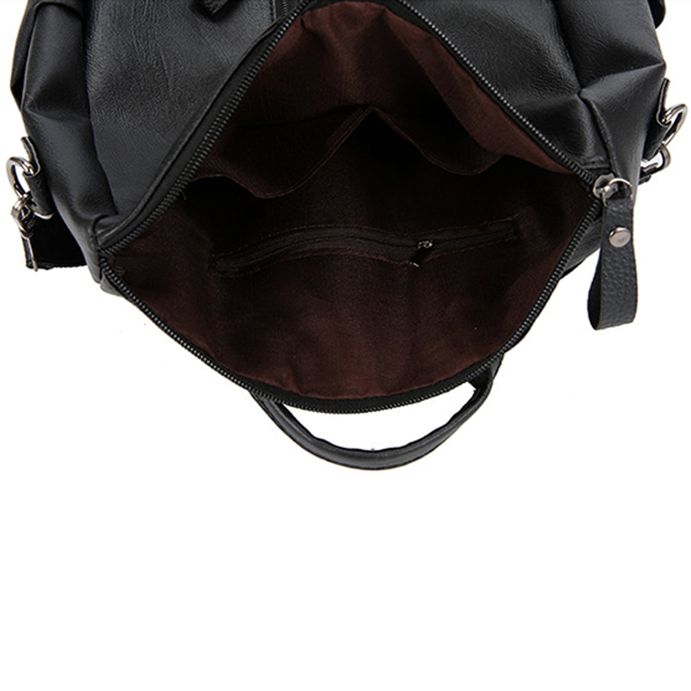 Mochila de piel sintética para mujer, bolso de viaje, escolar, para hombro, a la ,