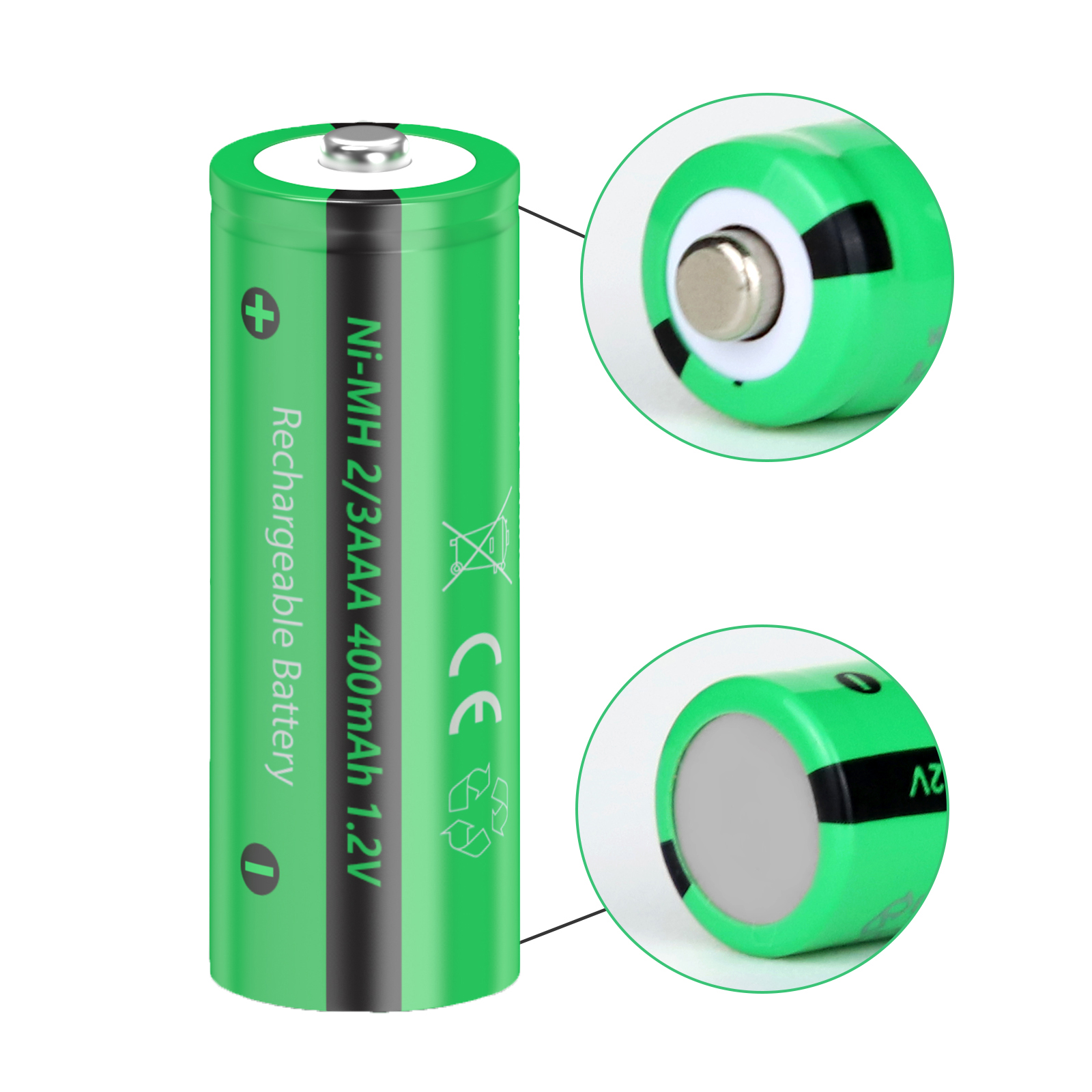 4/10/20PC PKCELL 1.2V 400mAh 2/3 AAA Ni-MH akumulator bateria guzikowa top Solar światło ogrodowe lampy baterie