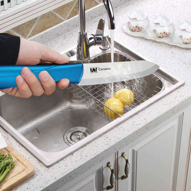 Xyj kök keramiska kniv set 3 " paring 4 " utility 5 " skivare matlagning keramiska knivar skarpt blad bekvämt handtag kockar verktyg