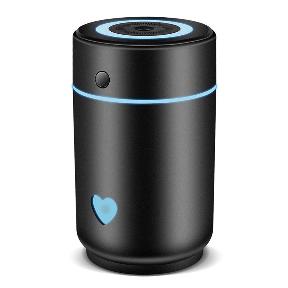 7 kleuren led bevochtigende luchtbevochtiger met mute-functie, desktop usb-oplader, mini-luchtreiniger voor kantoor, thuis: Zwart