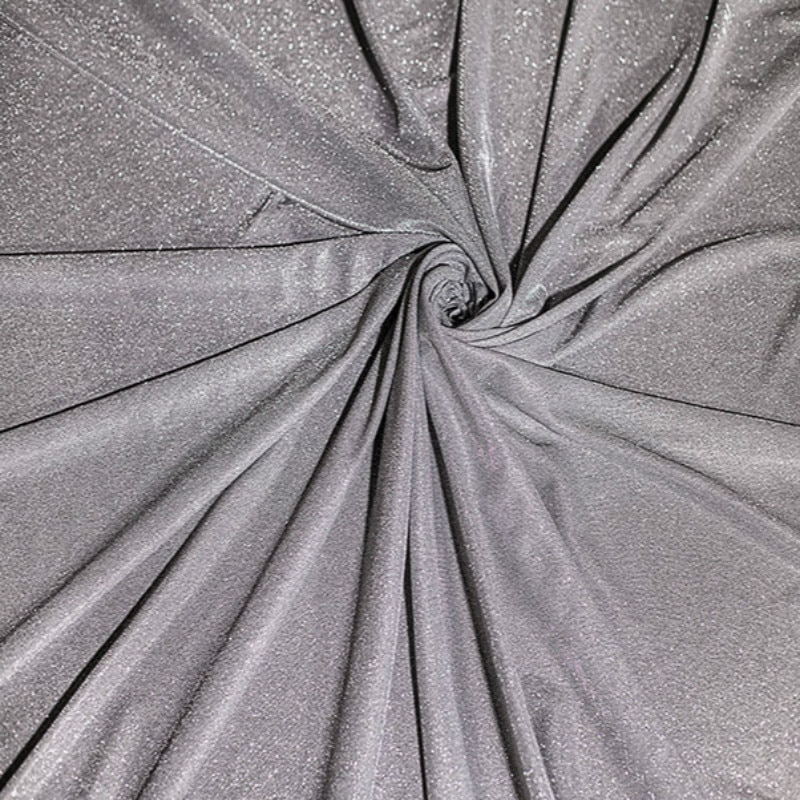 Premium White W/Silver Glitter Sparkle Stretch Tulle Fabric Sold by the Meter