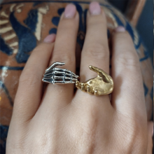 2pc gotiske håndholdte ringe til kvinder mænd elsker parringsæt justerbare matchende bryllupsringe venskabssmykker bague