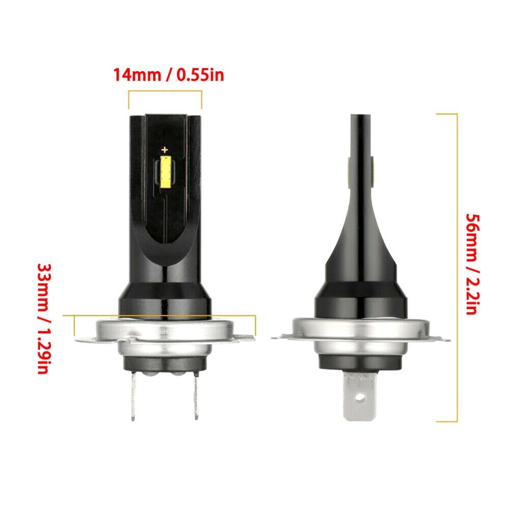 2Pcs Led 100W H7 Led Lampen Voor Auto Koplamp Lampen H7 Mistlamp Wit 6000K Auto 12V 24V