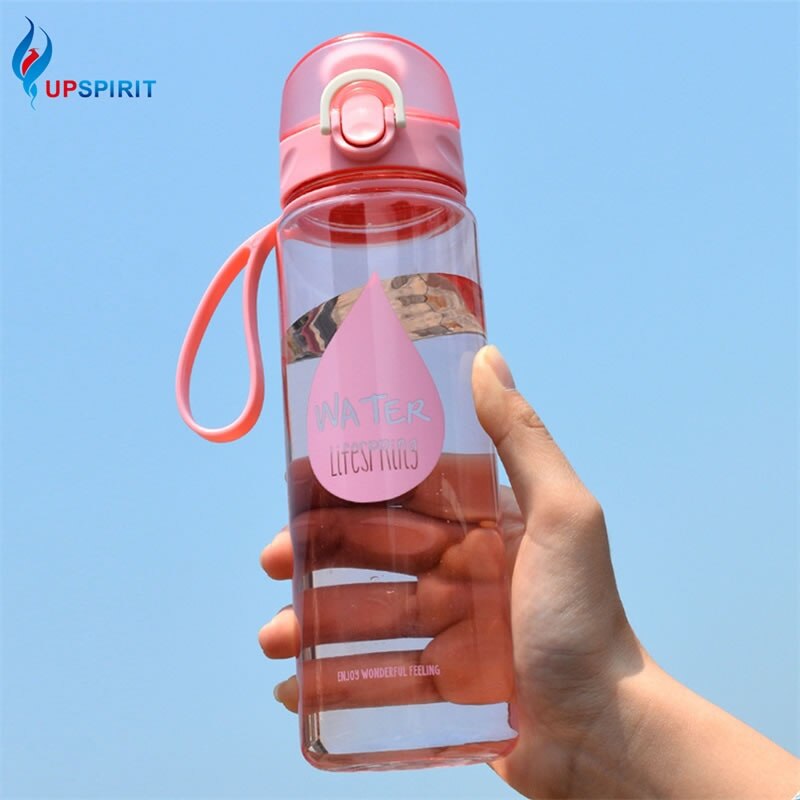 Upspirit 500mL Sport Water Fles Doorzichtige Plastic Hoge Capaciteit Drinken Waterkoker Draagbare Reizen Eiwit Shaker Drinkwaren