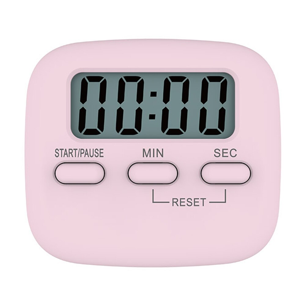 Multifunctional Magnetic Digital Timer Stopwatch Kitchen Countdown Timer Cooking Baking Alarm Reminder Clock with Stand: Pink