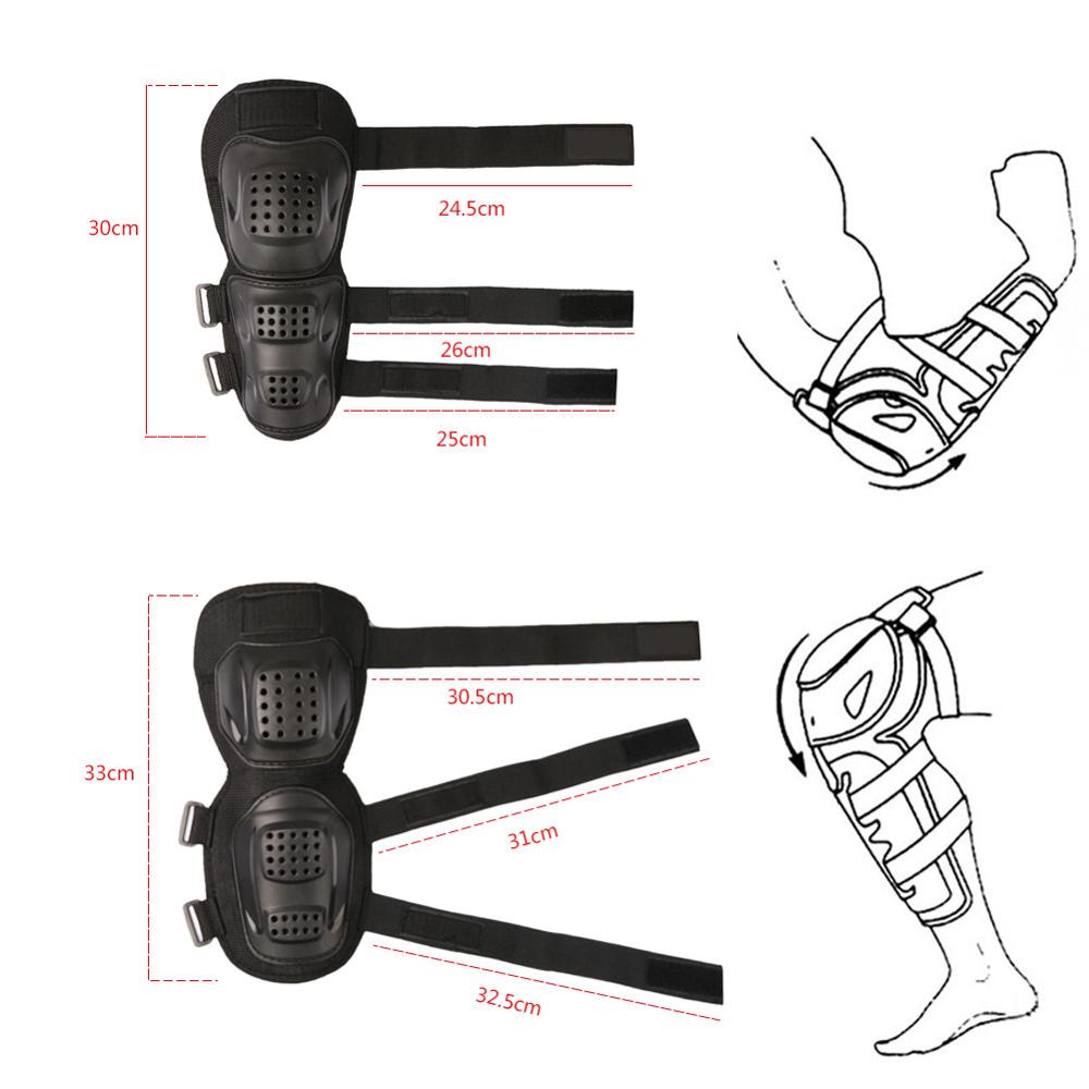 4 pièces/ensemble Motocross genou protecteur orthèse Protection coudière genouillère moto Sports cyclisme garde protecteur genou garde noir