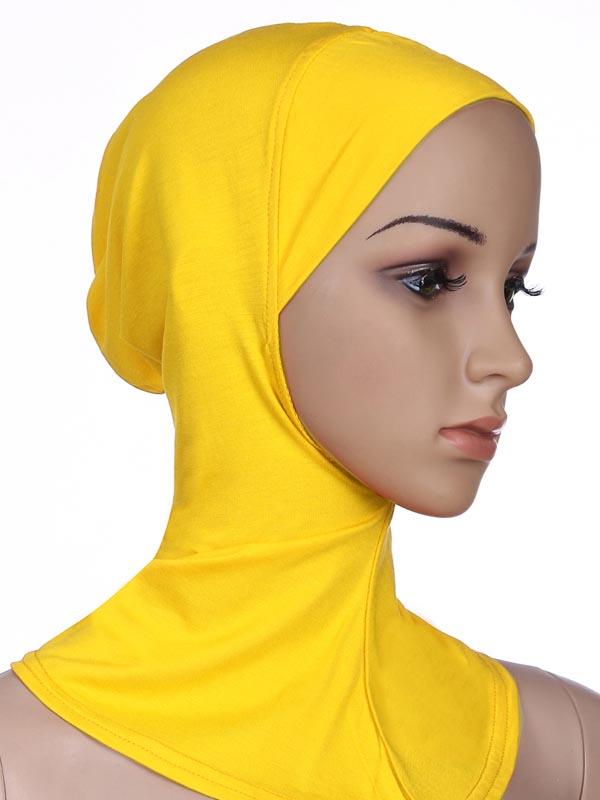 Weiche Unter Schal Hut Kappe Knochen Motorhaube Hijab Islamischen Kopf Tragen Hals Volle Abdeckung Innere Moslemische Dame Elastische Ninja Frauen headwear Caps: 14 Yellow