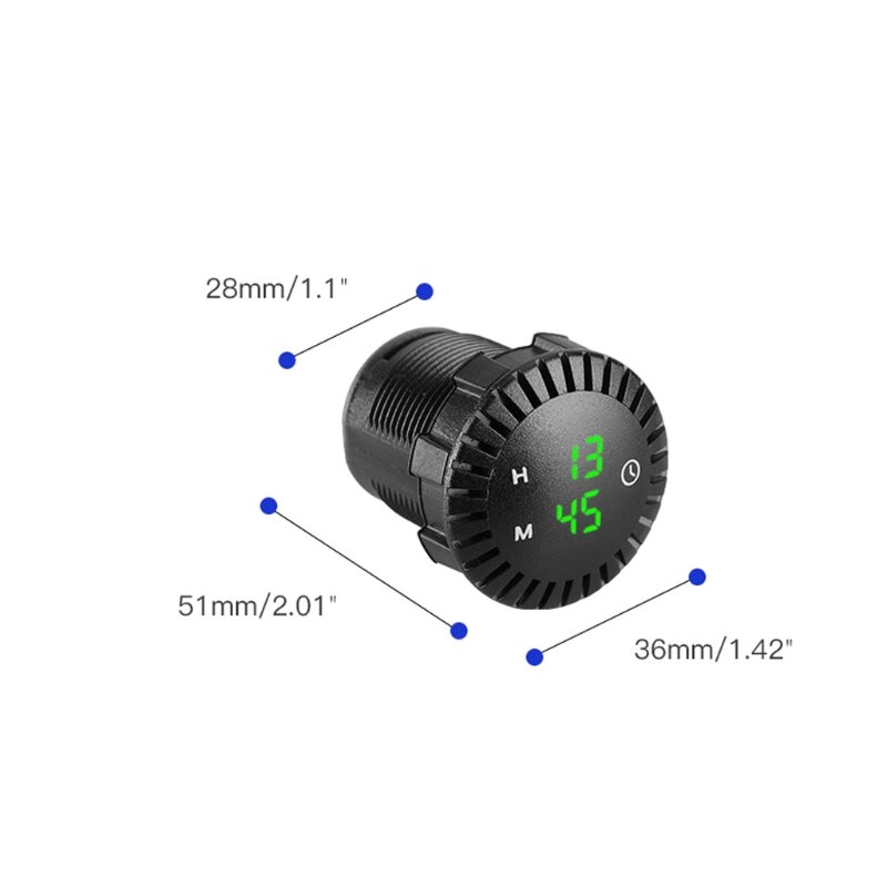 Horloge numérique tactile à affichage LED, étanche, pour voiture, bateau, moto, 12V/24V, 24 heures,