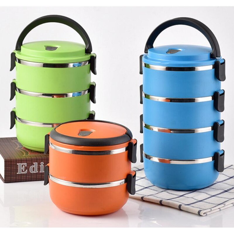4/3/2/1 Layers Multi-layer Food Container Carrier Thermal Lunchbox Large-capacity Kids Stainless Steel Seal Insulated Lunch Box