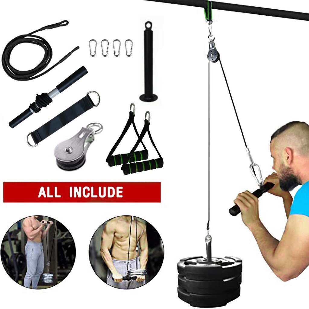 11Pc Fitness Diy Gym Katrol Kabel Machine Attachment System Indoor En Outdoor Lifting Onderarm Arm Sterkte Fitnessapparatuur