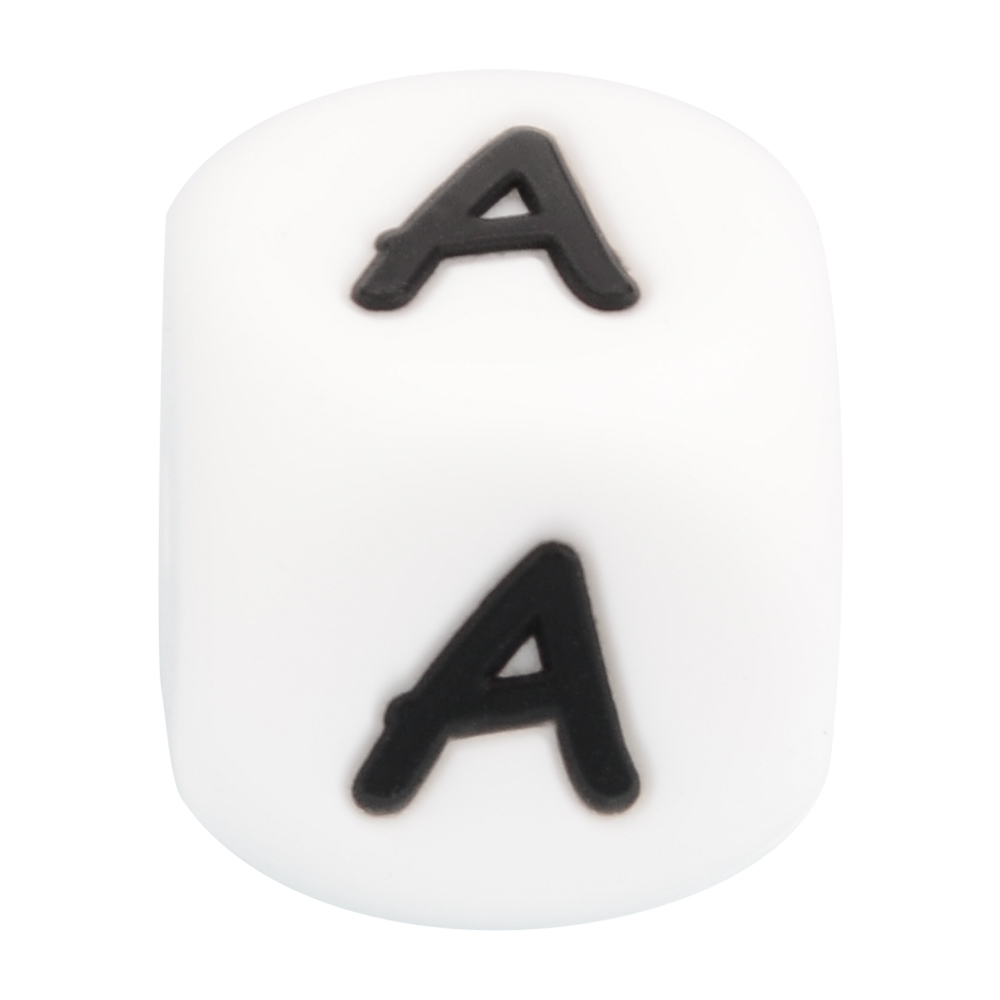 LOFCA 12mm 100 stuks Siliconen Letter Kralen Alfabet Tandjes Kralen Bijtring Engelse Letters Food Grade Baby Verpleging voor tandjes: Black