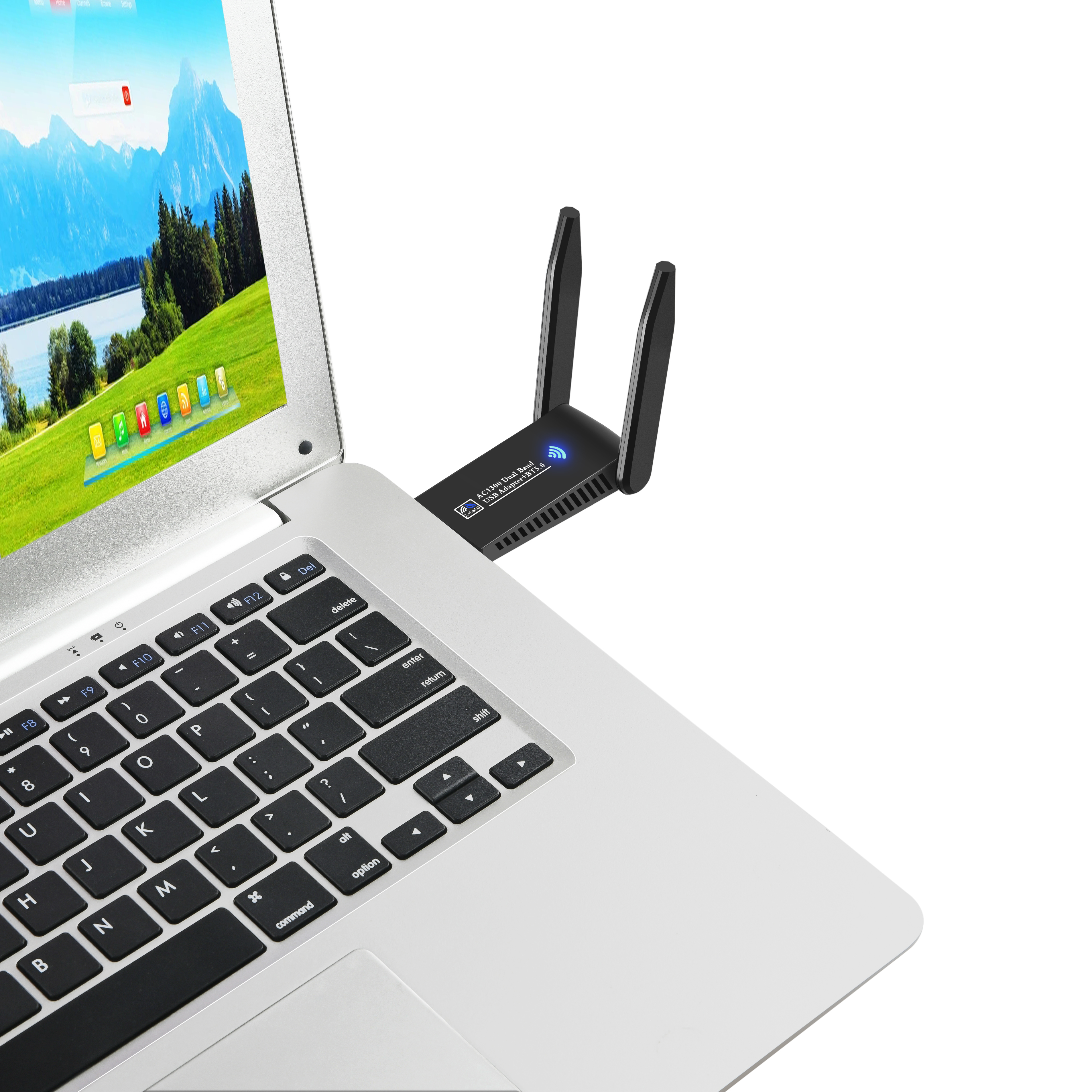 3.0 USB WIFI 1300mbps Bluetooth Dual Band Wireless Network Card AC1300 with Antenna For Laptop PC Mini Dongle