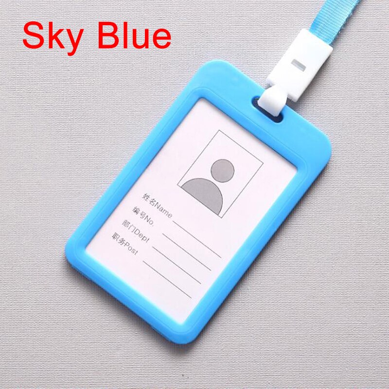 Work Card Holder With Rope Student Plastic Staff Name ID Card Employee Badge Work Certificate Identity Badge 1Pc: SB