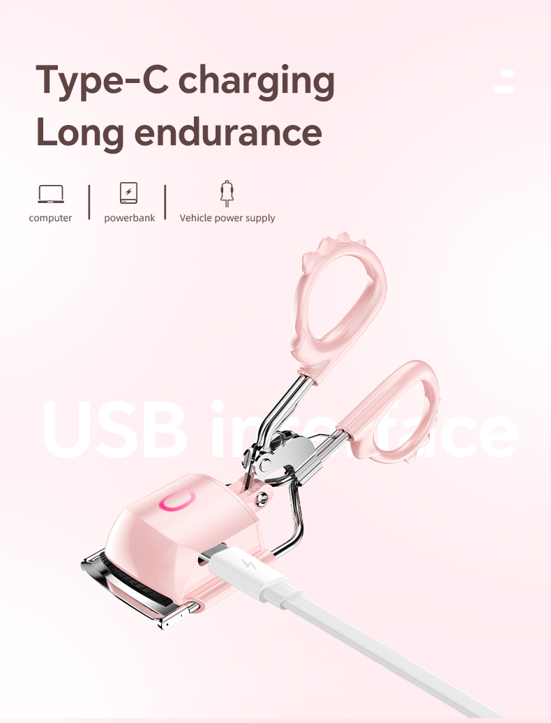 Beste verwarmde wimperkruller Intelligente snelle verwarming 3 temperatuurregeling Draagbare make-uptools Mini elektrische hete wimperkrulspelden